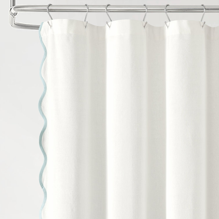 White Modern Crinkle hotsell Shower Curtain